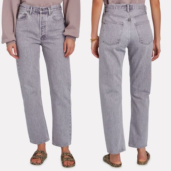 AGOLDE 90's Pinch Waist Straight Leg High Rise Jeans in Ashberry, Womens size 25 - Picture 1 of 11